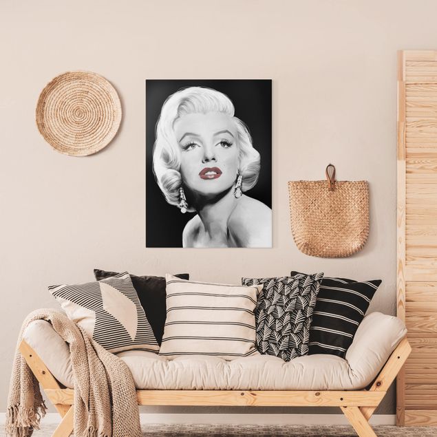 Obrazy do salonu Marilyn z biżuterią na uszach
