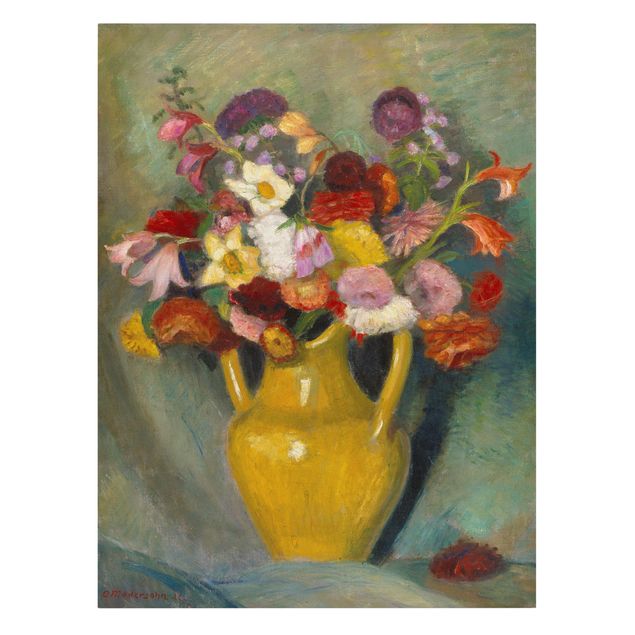 Martwa natura obraz Otto Modersohn - Kolorowy bukiet kwiatów