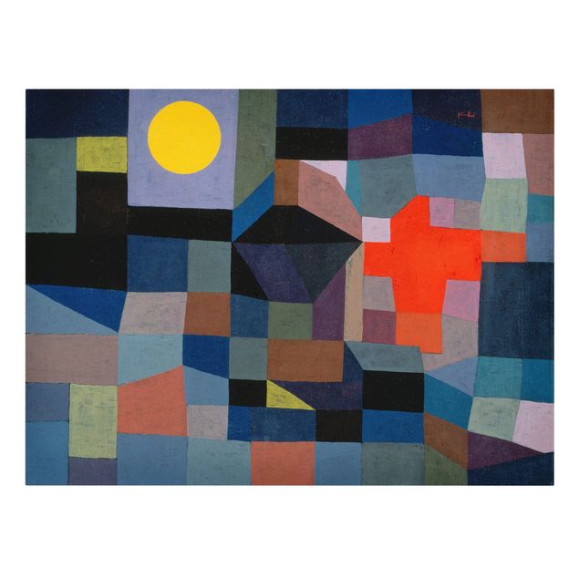 Obraz abstrakcja na płótnie Paul Klee - Ogień przy pełni księżyca