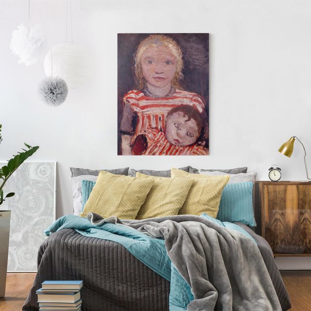 Nowoczesne obrazy do salonu Paula Modersohn-Becker - Dziewczynka z lalką