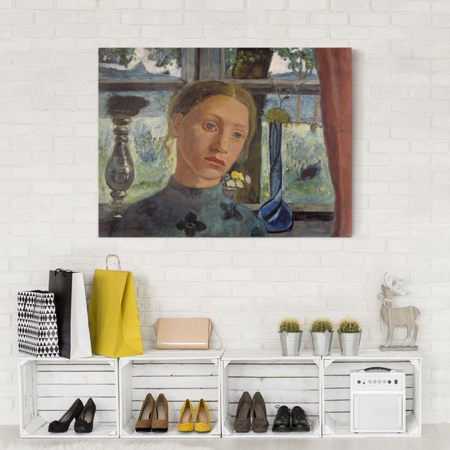 Obrazy do salonu nowoczesne Paula Modersohn-Becker - Głowa dziewczynki przed oknem