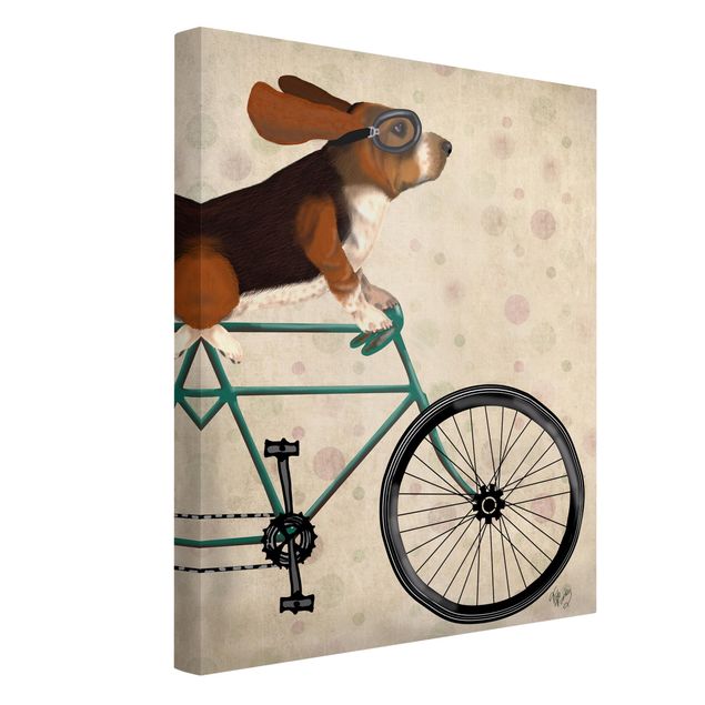 Obrazy nowoczesne Wycieczka rowerowa - Basset na rowerze