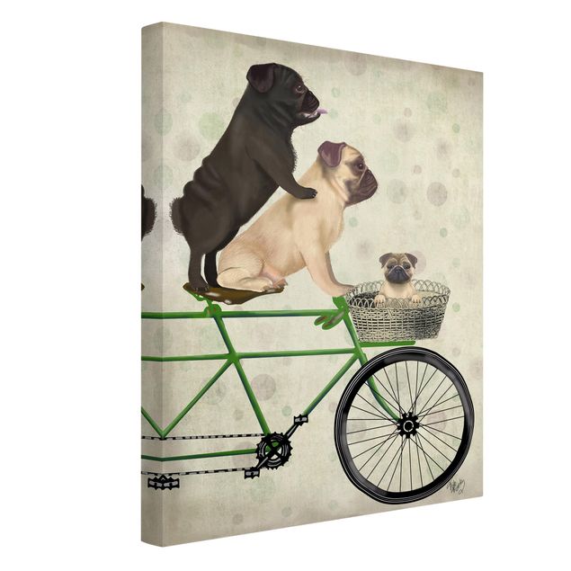 Obrazy nowoczesne Wycieczka rowerowa - Pugs on Bikes