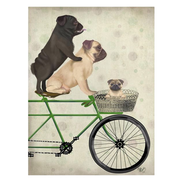 Obrazy zwierzęta Wycieczka rowerowa - Pugs on Bikes