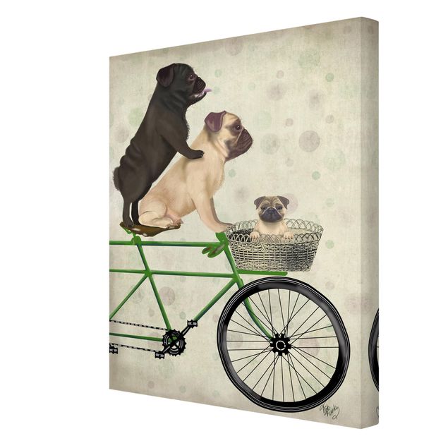 Obraz psa Wycieczka rowerowa - Pugs on Bikes