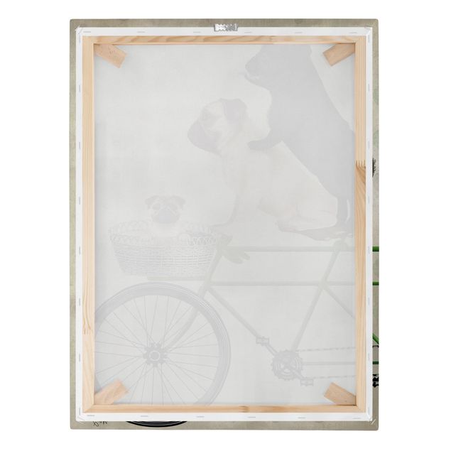 Obrazy vintage Wycieczka rowerowa - Pugs on Bikes