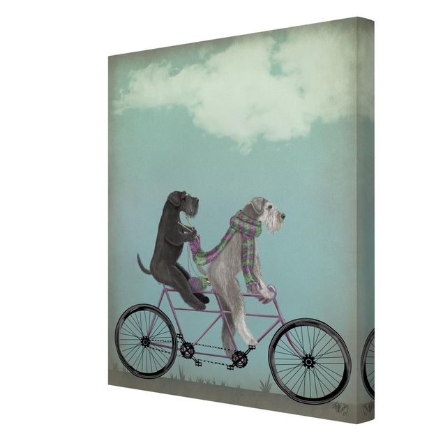 Obrazy pies Wycieczka rowerowa - Schnauzer Tandem