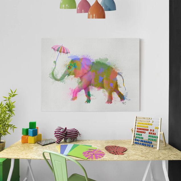 Obrazy nowoczesne Rainbow Splash Elephant