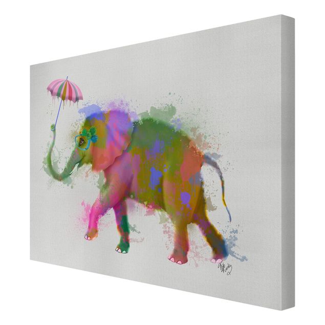 Obrazy na płótnie zwierzęta Rainbow Splash Elephant