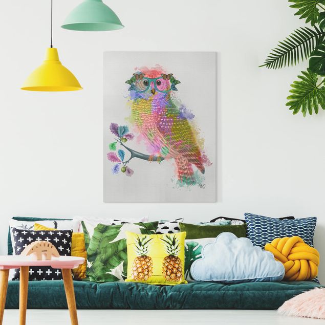 Obrazy ze zwierzętami Rainbow Splash Owl