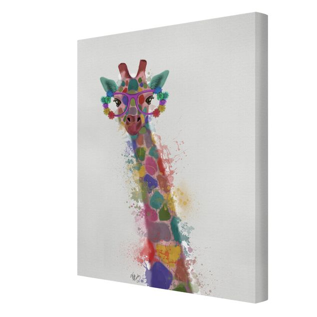 Obrazy na płótnie zwierzęta Rainbow Splash Żyrafa