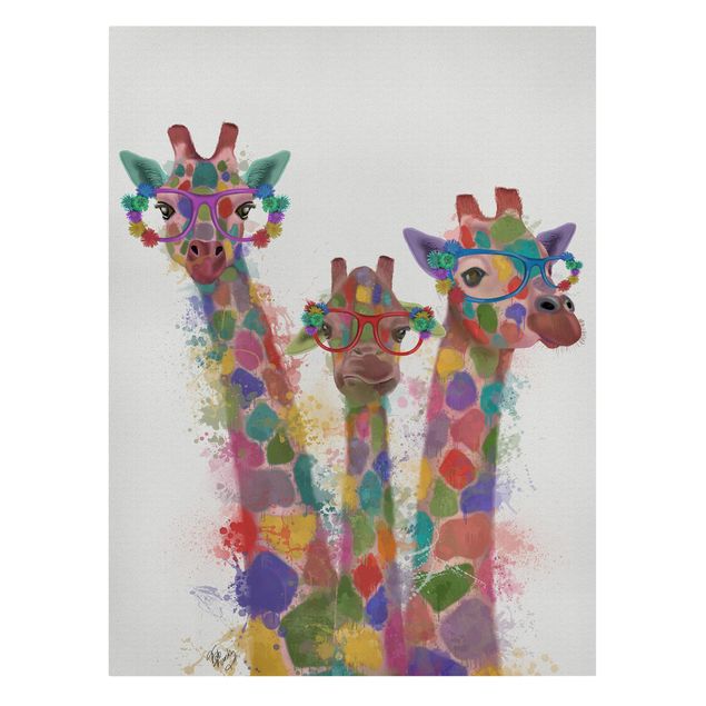 Kolorowe obrazy Rainbow Splash Żyrafa Trio