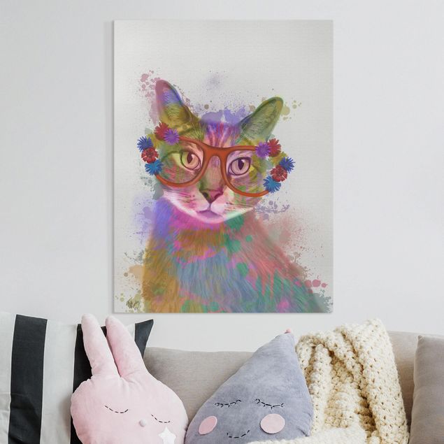 Obrazy nowoczesny Rainbow Splash Cat