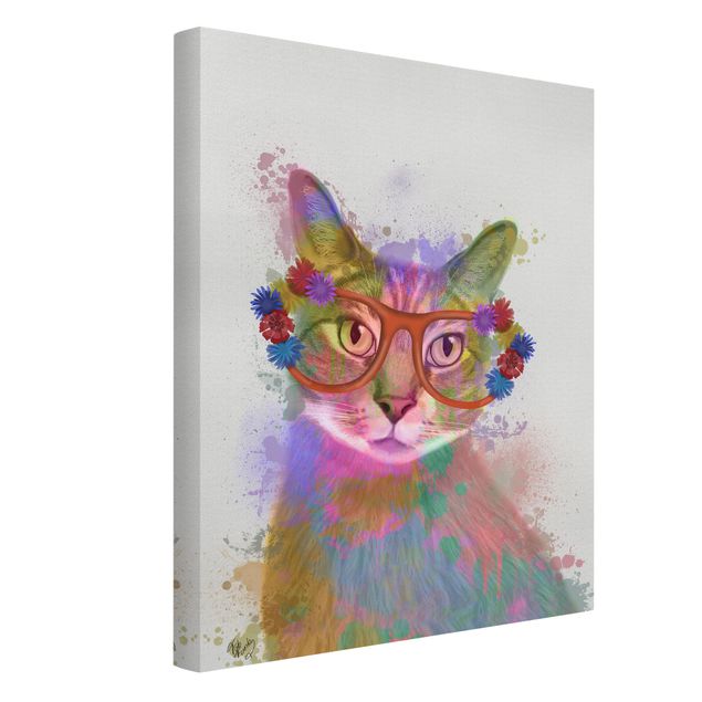 Obrazy ze zwierzętami Rainbow Splash Cat