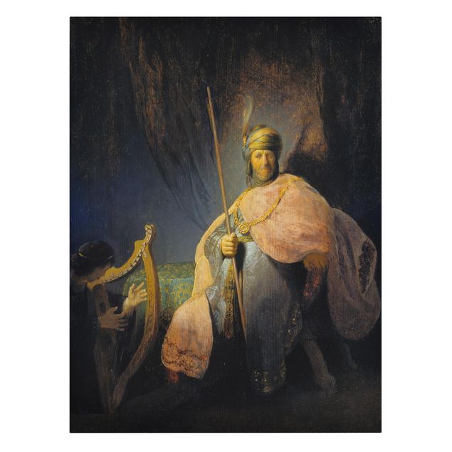Obrazy portret Rembrandt van Rijn - Dawid gra na harfie