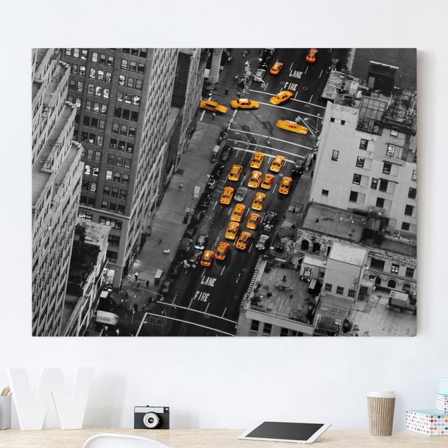 Obrazy na płótnie Ameryka Światła taksówki Manhattan