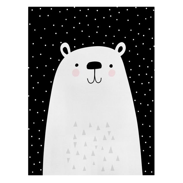 Obrazki czarno białe Park zwierząt z wzorami - Niedźwiedź polarny