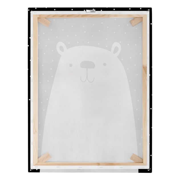 Obrazy na płótnie czarno biały Park zwierząt z wzorami - Niedźwiedź polarny