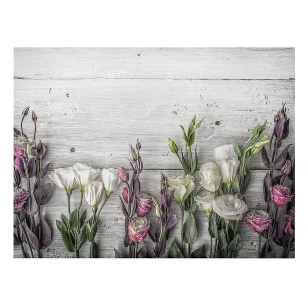 Obraz shabby chic Tulipanowa róża Shabby Wood Look