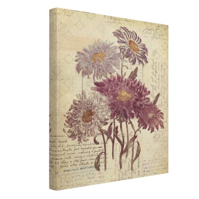 Obrazy z napisami Kwiaty w stylu vintage z pismem odręcznym