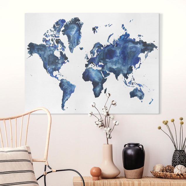 Dekoracja do kuchni Wodna mapa świata światło