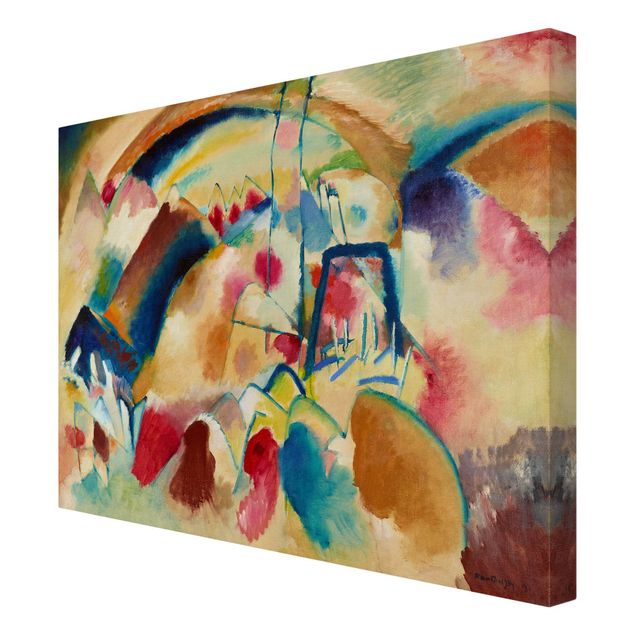 Obrazy na płótnie abstrakcja Wassily Kandinsky - Pejzaż z kościołem