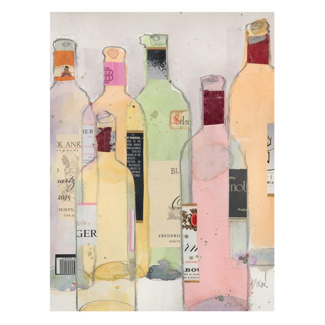 Obraz na płótnie - Butelki do wina w akwareli I