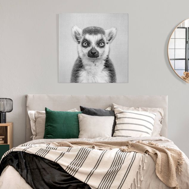 Nowoczesne obrazy do salonu Lemur Ludwig Black And White