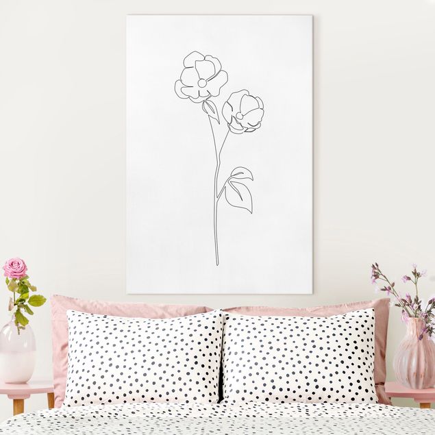Obrazy do salonu nowoczesne Line Art Flowers - Poppy Flower