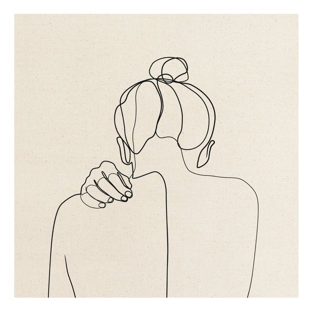 Obraz abstrakcja na płótnie Line Art Kobieta na szyi czarno-biały