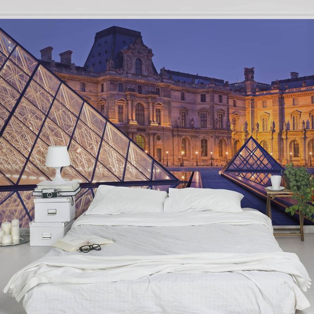 Tapety Paryż Louvre Paryż nocą