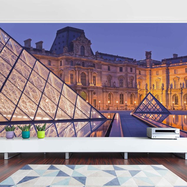 Najmodniejsze fototapety Louvre Paryż nocą