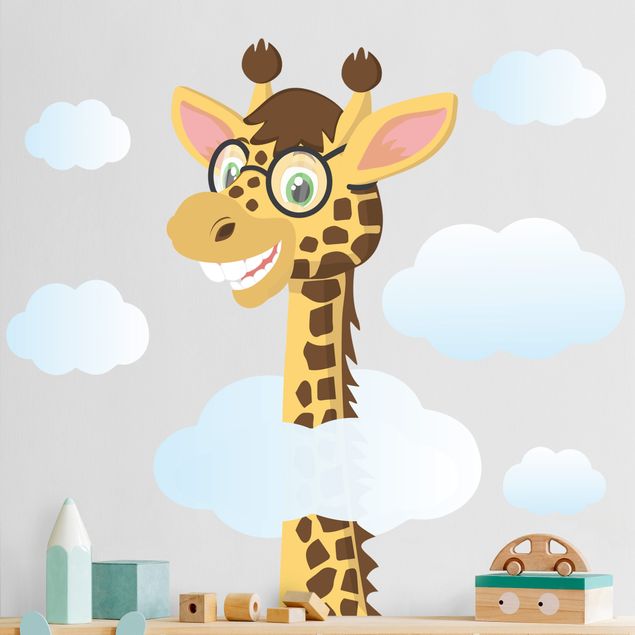 Żyrafa naklejka na ścianę Zabawna żyrafa