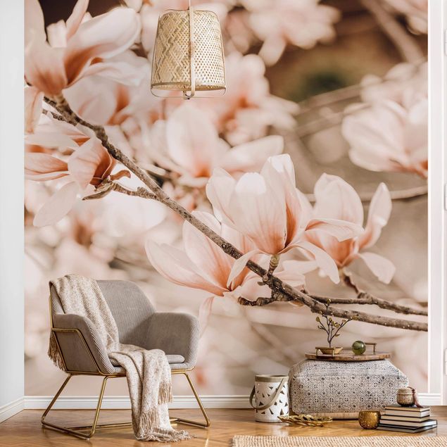 Tapeta ścienna Gałązki magnolii w stylu vintage