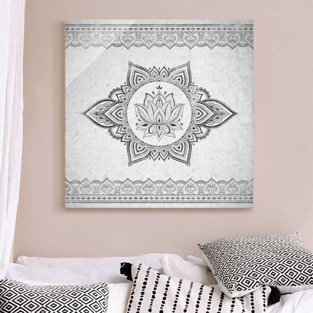 Dekoracja do kuchni Mandala Lotus Concrete Look