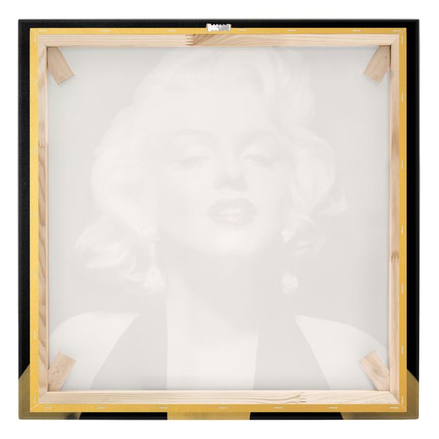 Obraz na płótnie czarno biały Marilyn z czerwonymi ustami