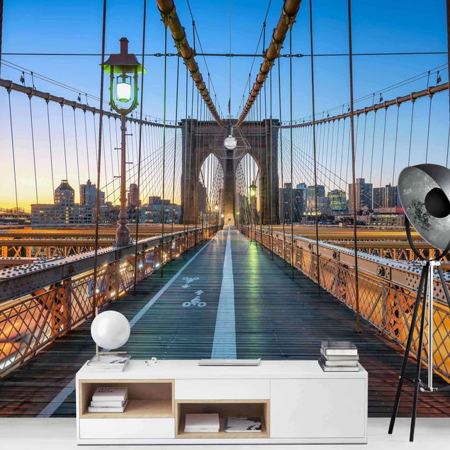 Nowy Jork tapeta Poranny widok z mostu brooklyńskiego