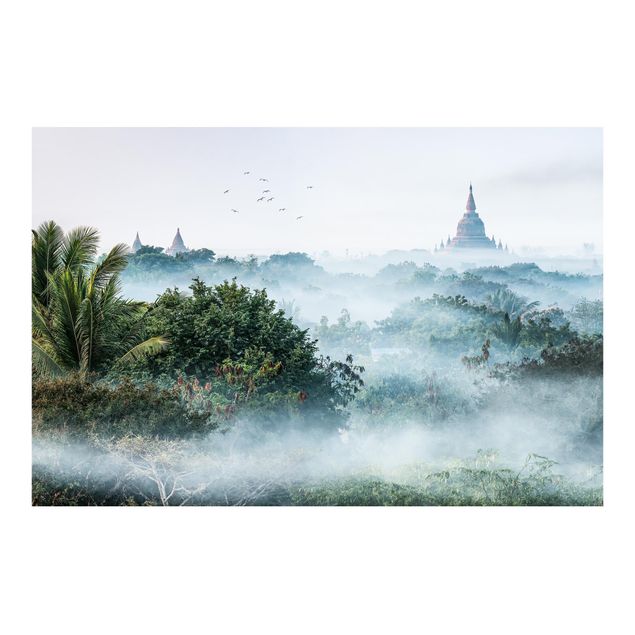 Fototapeta - Poranna mgła nad dżunglą Bagan