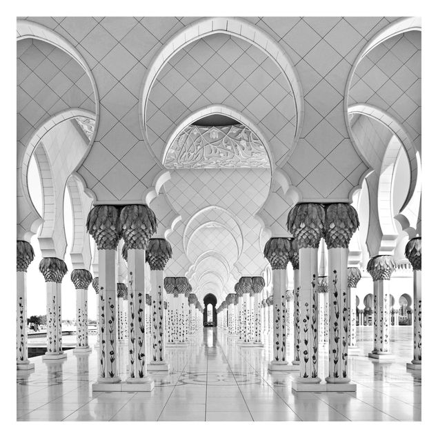 Fototapeta - Meczet w Abu Zabi Czarno-biały