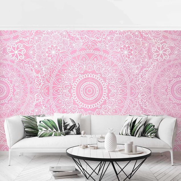 Tapety geometryczne Wzór Mandala Pink