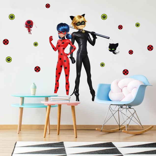 Naklejki na ścianę Miraculous Ladybug And Cat Noir Are Ready