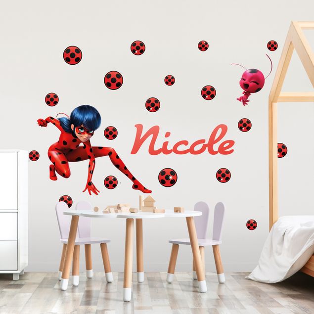 Naklejka na ścianę  - Miraculous Ladybug Customised Name
