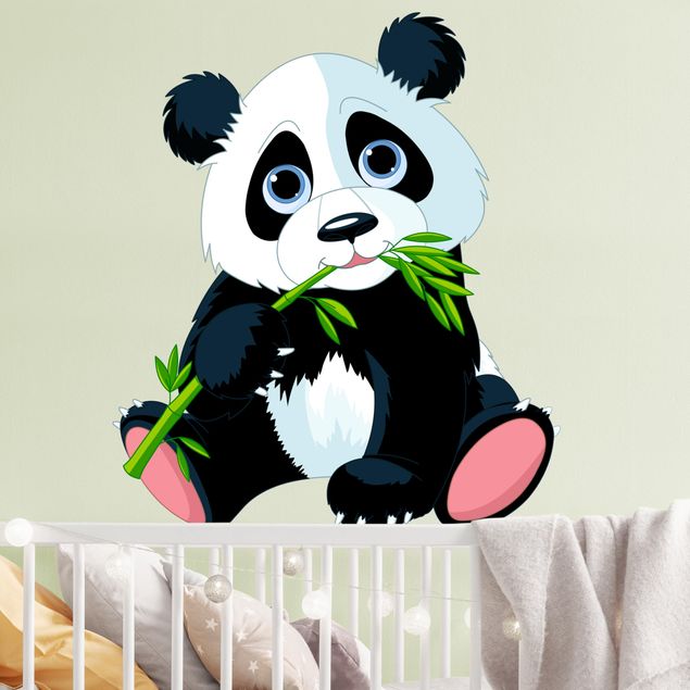 Naklejki na ścianę panda Snacking Panda