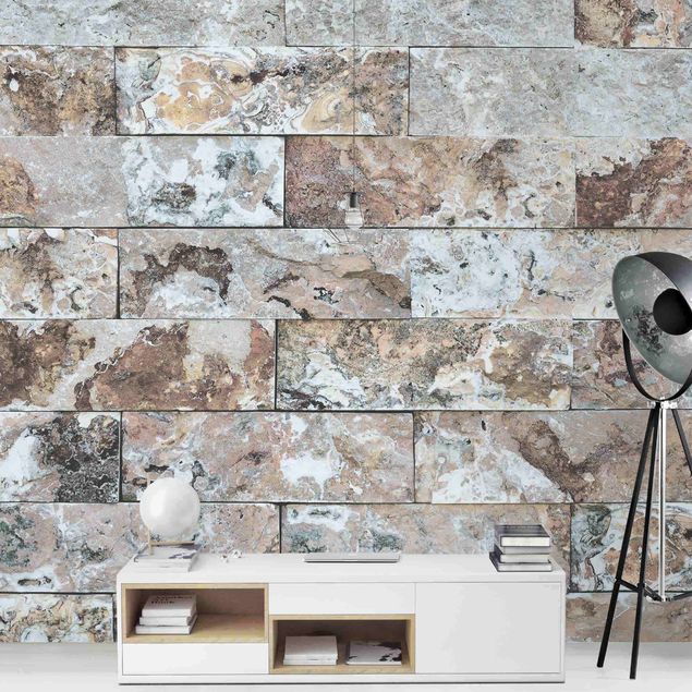 Tapety Naturalna ściana z kamienia marmurowego
