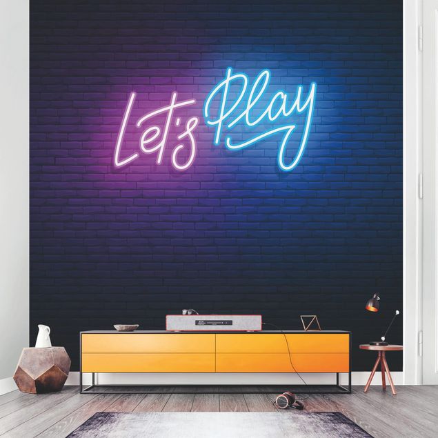Fototapety Neon Text Let's Play