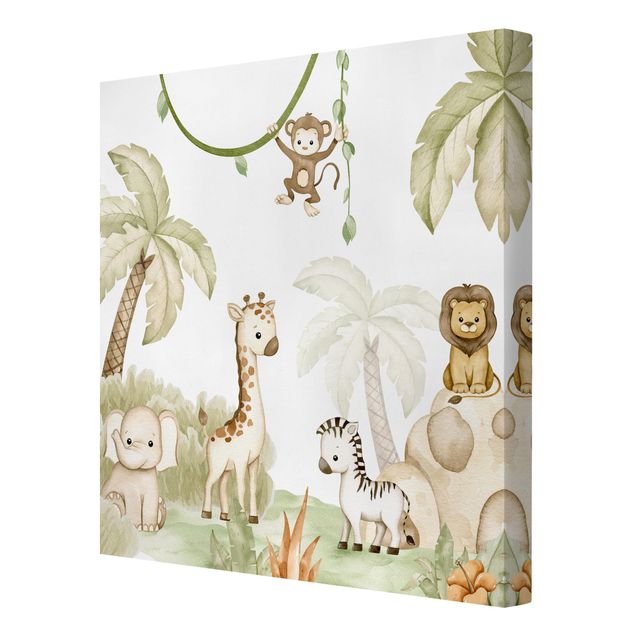 Lew obraz Śliczne zwierzęta sawanny na skraju dżungli