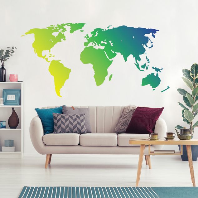 Naklejka na ścianę - Nr 213 Mapa świata zielona