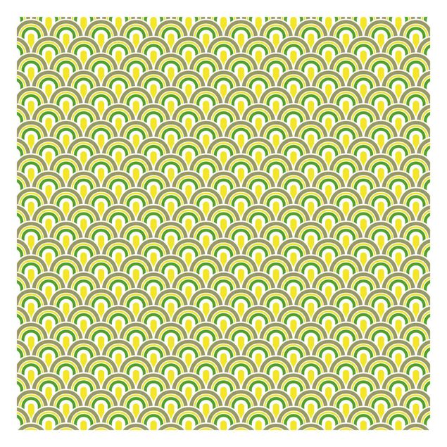 Tapeta - Nr TA99 Wzór retro zielono-żółty