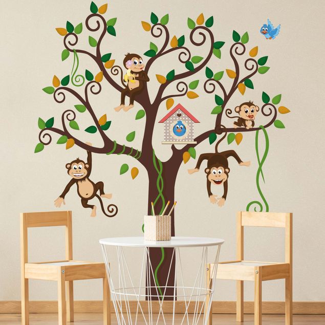 Naklejki na ścianę małpa Nr YK27 Drzewo małp.