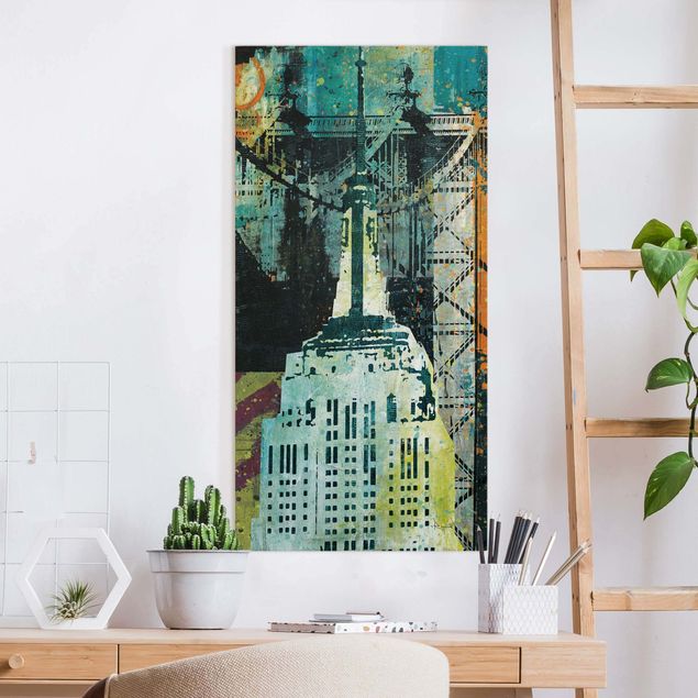 Obrazy na płótnie Ameryka NY Graffiti Empire State Building